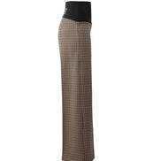 Panta Firenze jacquard marrone con baschina
