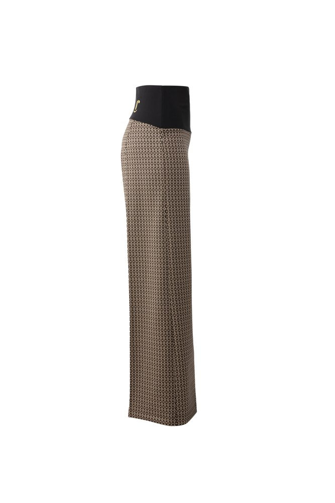 Panta Firenze jacquard marrone con baschina