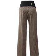 Panta Firenze jacquard marrone con baschina