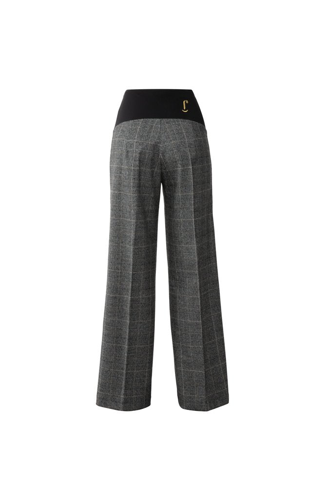 Panta Firenze principe di galles grigio lurex con baschina