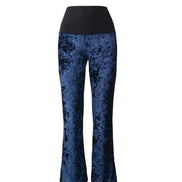 Panta Milano velluto blu con baschina