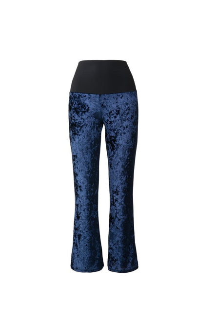 Panta Milano velluto blu con baschina