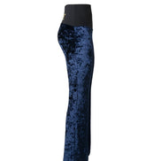 Panta Milano velluto blu con baschina