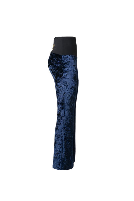 Panta Milano velluto blu con baschina