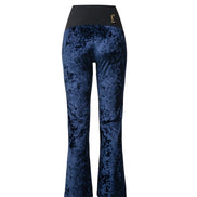 Panta Milano velluto blu con baschina