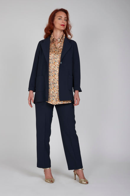 Camicia  Milano satin di viscosa stampa fiori crema