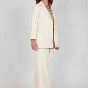 Camicia  Milano satin di viscosa stampa fiori crema