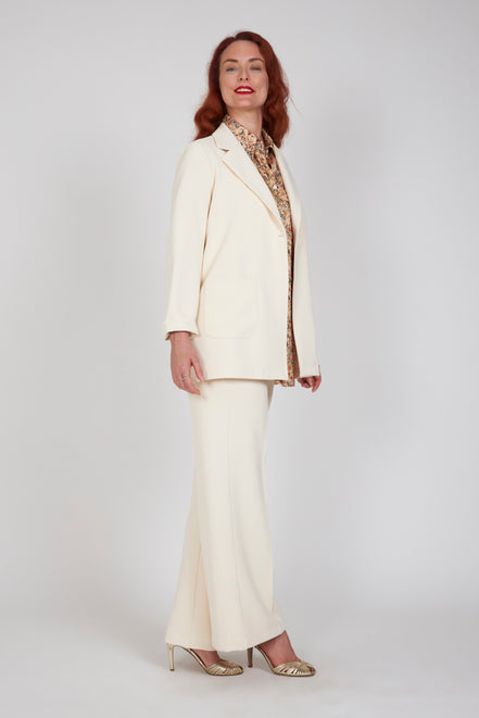 Camicia  Milano satin di viscosa stampa fiori crema