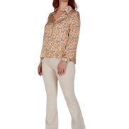 Camicia London  in satin di viscosa stampa fiori