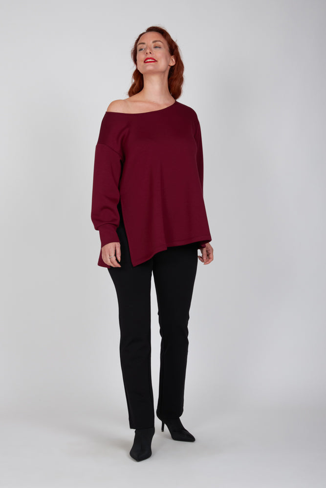 Maglia felpa scuba vino Alice