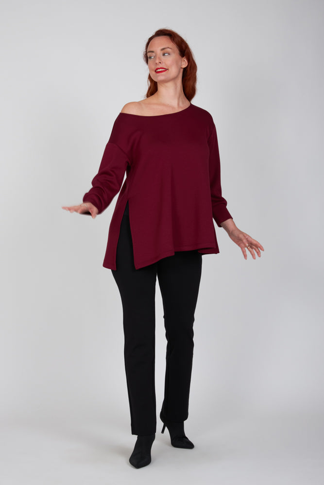 Maglia felpa scuba vino Alice