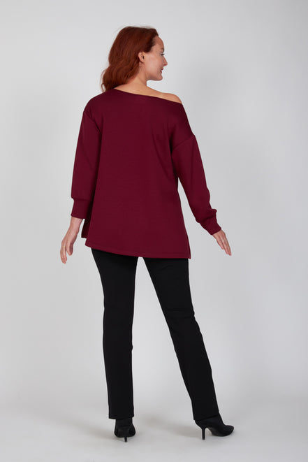 Maglia felpa scuba vino Alice