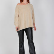 Maglia Alice felpa over pelouche cipria