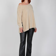 Maglia Alice felpa over pelouche cipria