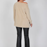 Maglia Alice felpa over pelouche cipria