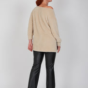 Maglia Alice felpa over pelouche cipria
