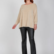 Maglia Alice felpa over pelouche cipria