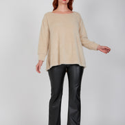 Maglia Alice felpa over pelouche cipria