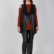 Gilet  Barcelona ecopelle nera
