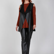Gilet  Barcelona ecopelle nera