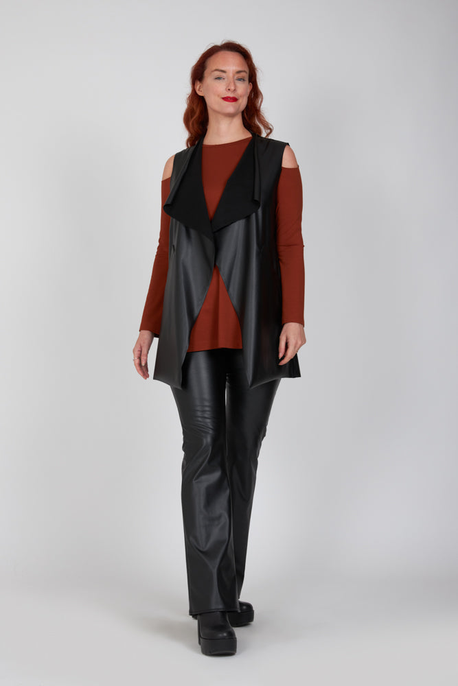 Gilet  Barcelona ecopelle nera