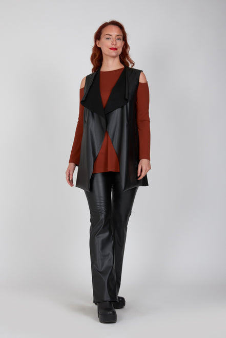 Gilet  Barcelona ecopelle nera
