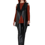 Gilet  Barcelona ecopelle nera