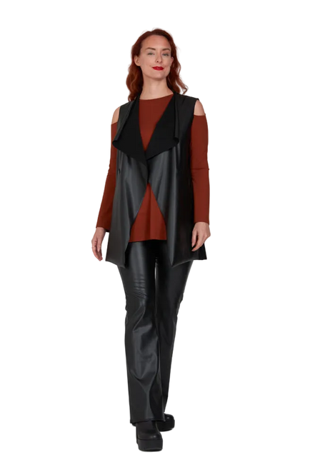 Gilet  Barcelona ecopelle nera
