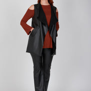 Gilet  Barcelona ecopelle nera