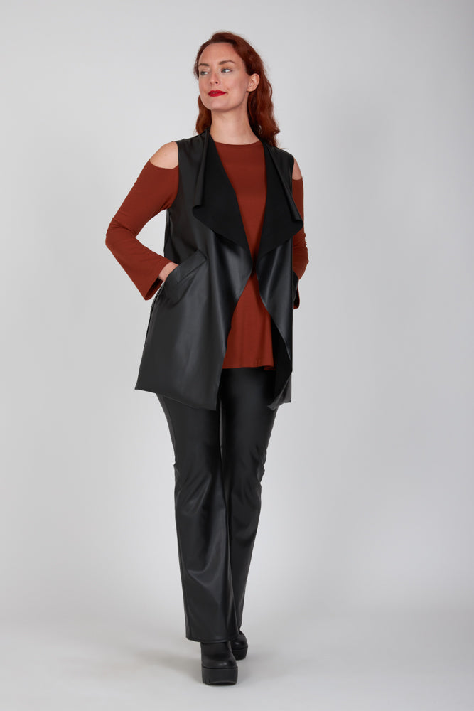 Gilet  Barcelona ecopelle nera