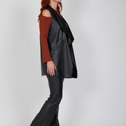 Gilet  Barcelona ecopelle nera