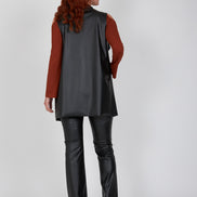 Gilet  Barcelona ecopelle nera