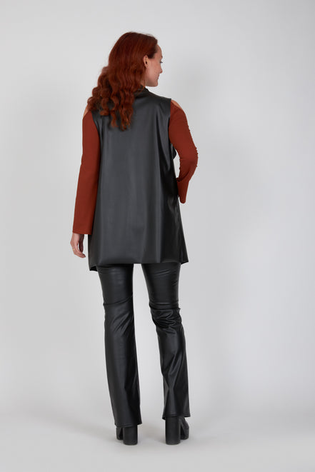 Gilet  Barcelona ecopelle nera