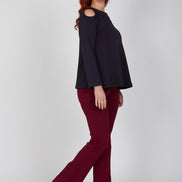 Maglia Sara felpa spalle scoperte scuba blu