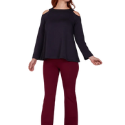 Maglia Sara felpa spalle scoperte scuba blu