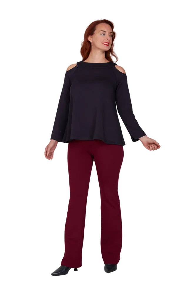 Maglia Sara felpa spalle scoperte scuba blu
