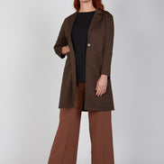 Giacca lunga donna Procida stampa optical mocha nero