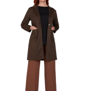 Giacca lunga donna Procida stampa optical mocha nero