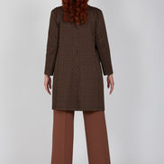 Giacca lunga donna Procida stampa optical mocha nero