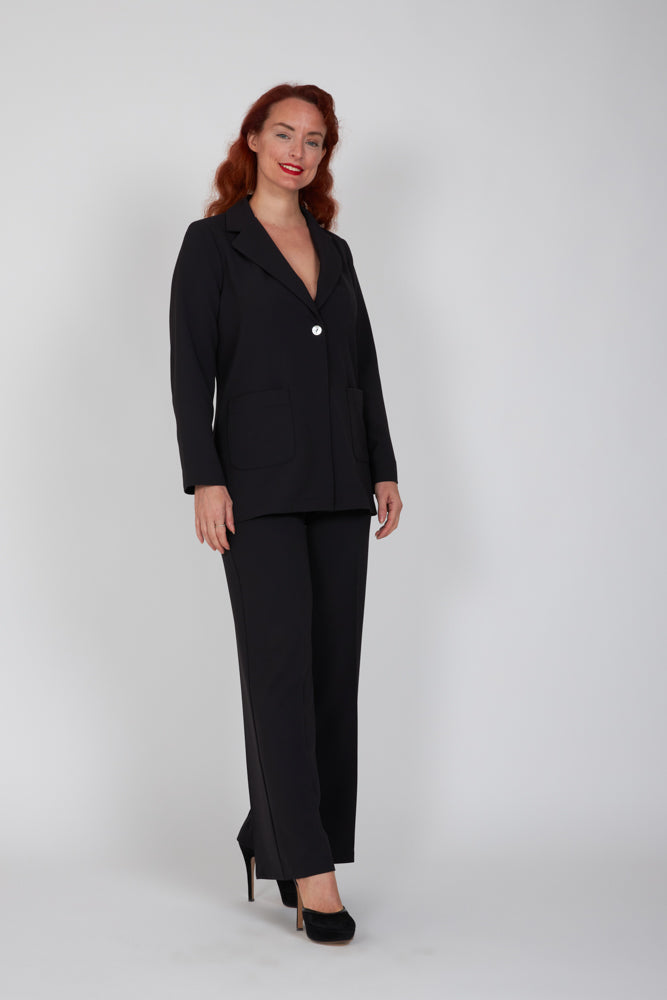 Panta Firenze crepe cady nero