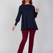 Maglia lunga in jersey Greta blu