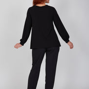 Maglia maniche lunghe nera Mina in jersey