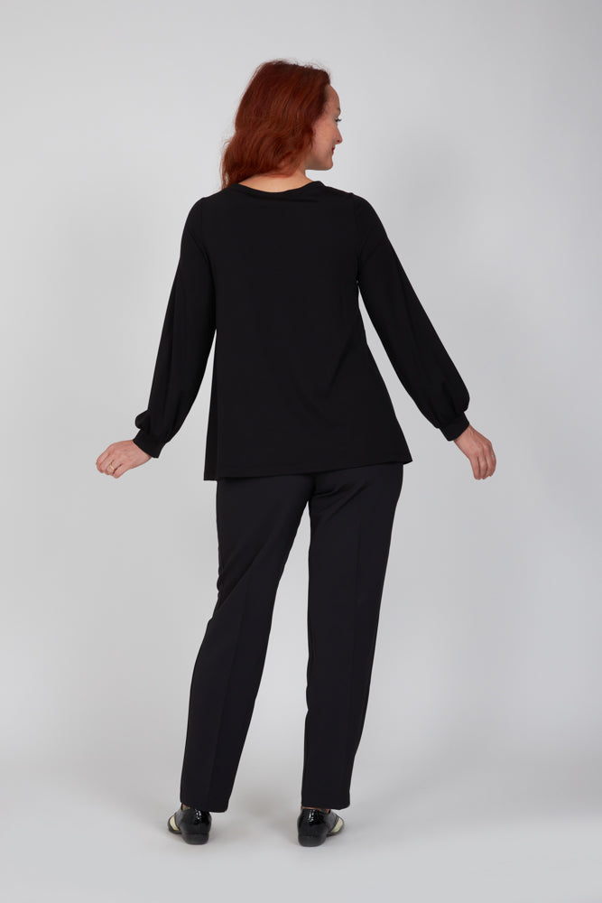 Maglia maniche lunghe nera Mina in jersey