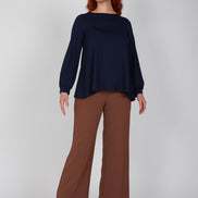 Panta Firenze crepe cady mocha con baschina