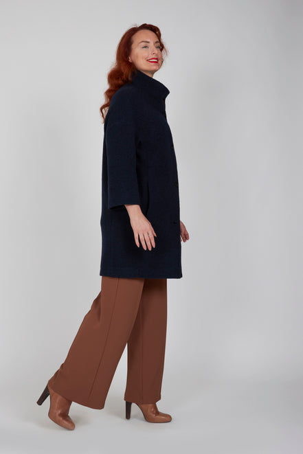 Cappottino donna Mio in lana cotta blu