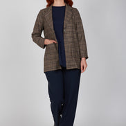 Giacca Berlin blazer scozzese mocha blu vino