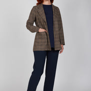 Giacca Berlin blazer scozzese mocha blu vino
