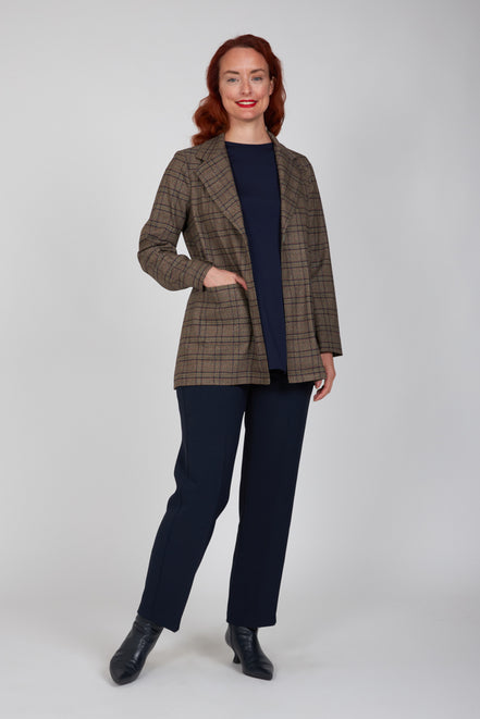 Giacca Berlin blazer scozzese mocha blu vino