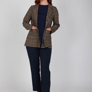 Giacca Berlin blazer scozzese mocha blu vino