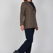 Giacca Berlin blazer scozzese mocha blu vino